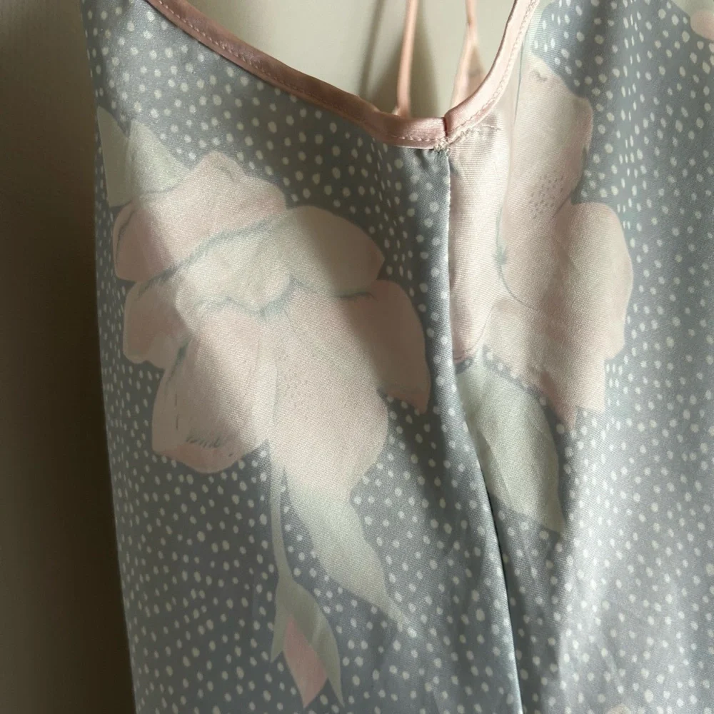 VINTAGE 90s Pastel Floral Bias Cut Ruffle Slip Dress Fairy Coquette Romantic | M